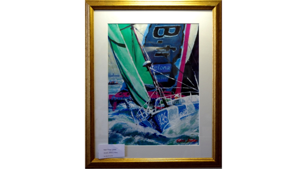'Near Thing! Cowes' by John Hunter Landscape Artist Acrylic on canvas. 20 by 18 inches Framed �180.