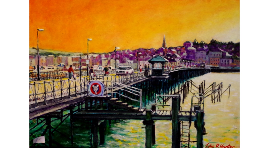 'Ryde Pier 2' by John Hunter Landscape Artist Acrylic on canvas. 70 by 50 cm  �180.