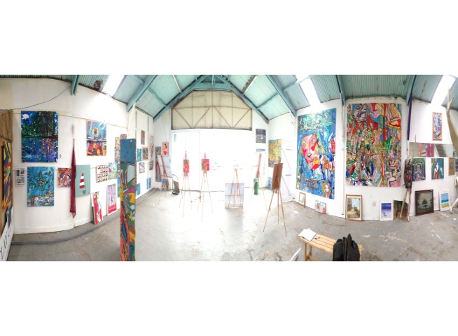 Panorama Big Art All Summer Exhbition is at Wight Marine, Embankment Rd, Bembridge, Isle of Wight. PO35 Picture taken 2oth June 2015. Gallery is forever being altered throughout the summer with new artworks, an ArtCar and new artists ,