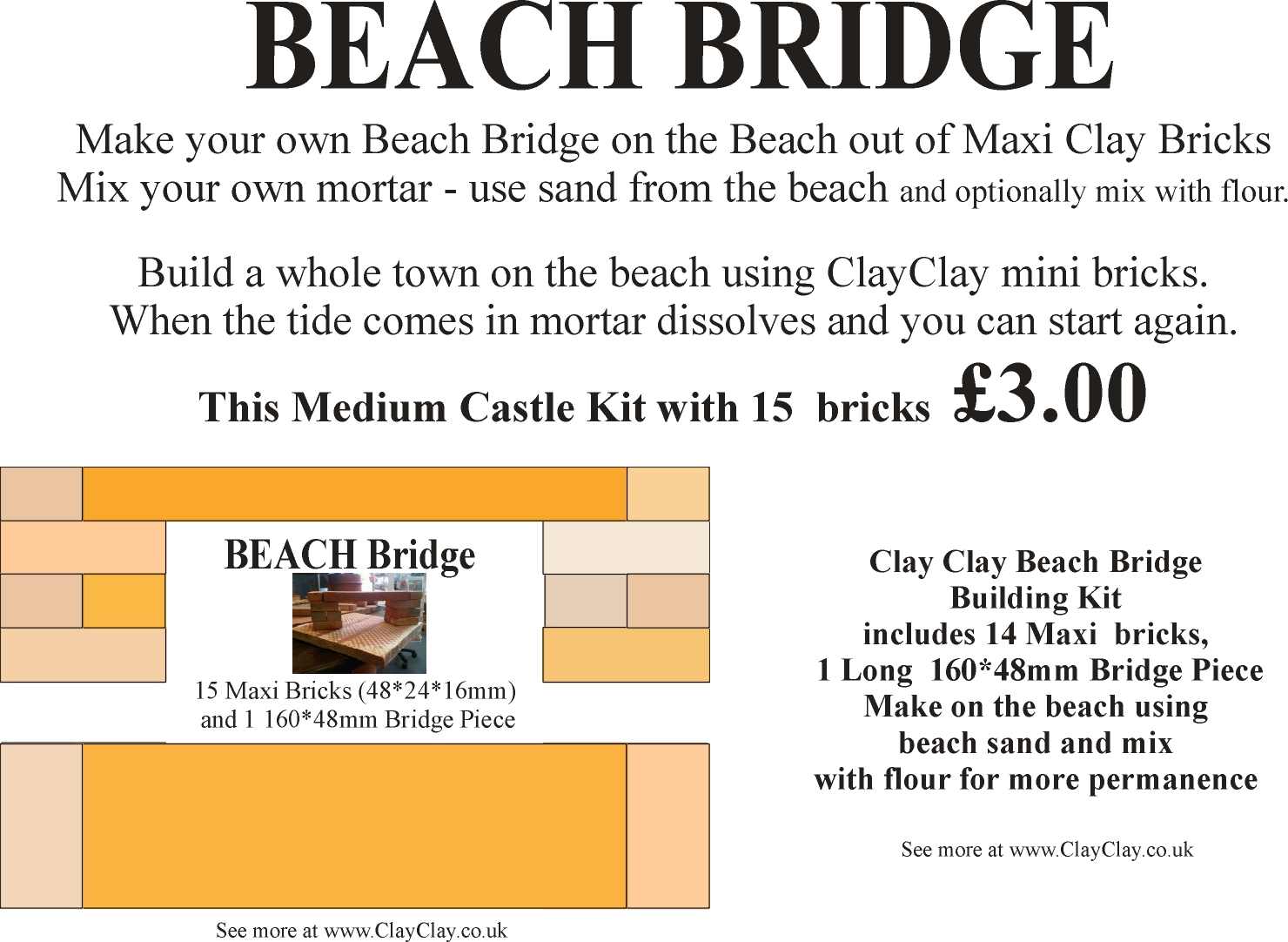 Beach Bridge Kit Maxi Bricks. 
