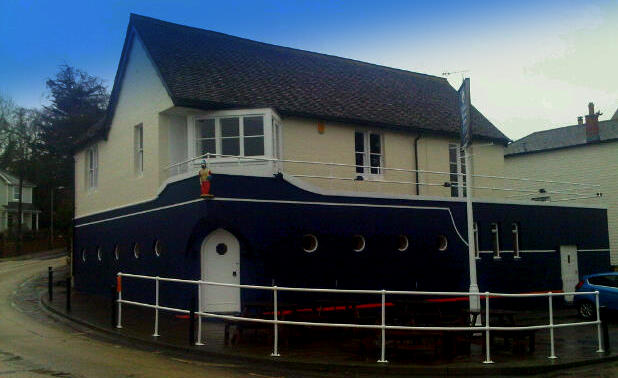 The Pilot Boat Inn, Bembridge Isle of Wight. The only pub on Bembridge Harbour. Looks like an Ocean liner and is as friendly as one too!