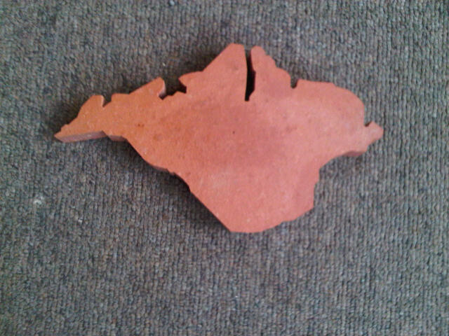 Terracotta Outline of the Isle of Wight