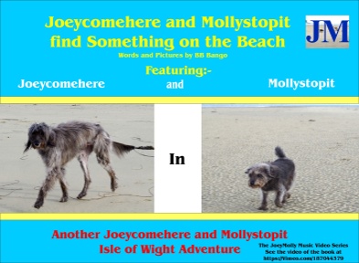 Now available on Kindle. Joeycomehere and Mollystopit find something on the beach. Part of a series of Wight Adventures written by BB Bango and published by ClayClay. Copies of book in A5 format available direct from the ClayClay Shop  This 1st book  is also a music video on Vimeo .com