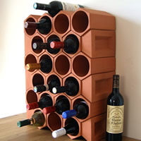 These wine racks are all English made  from durable English Terracotta clay, & with each one finished by hand quality is priority.. not in stock at present. Only single Wine Stackers seconds from York Handmade in stock