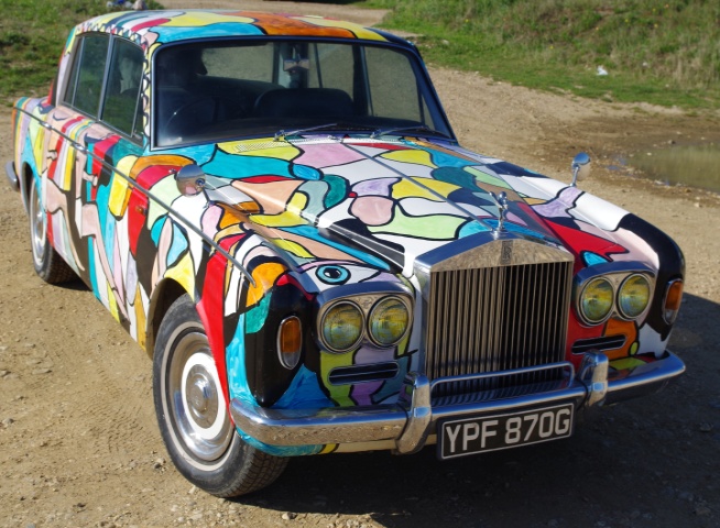 Art Car Rolls-Royce Silver Shadow 1969. Painting by BB Bango