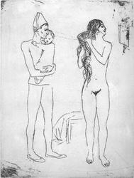'Late Strike' etching by Pablo Picasso 'La Toilette de la Mere' Original plate engraved by Pablo Picasso himself between 1905 and 1913. Framed and on display in the Bembridge shop. Price on application.