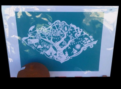 Chris Adams. Isle of Wight made up of pictures. In a similar vein to his Isle of Wight prints made up of Words. �30 as a mounted 18*13" print