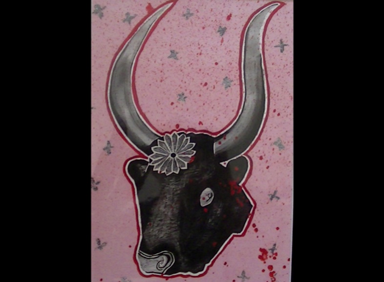'Bull' Katie Hobbs Print Mounted 20*28cm £15