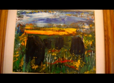 Maureen Lavery. 'Southern Standing Stones'. Acrylic on Board . 30 by 24cm . Framed and glass �75. On Display Big Art