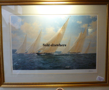 Limited edition Print J Class off Cowes No 3 of 850 Signed by S Dews. Offered by Roy Burrows.