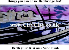 'Berth your boat on a sandbank 'Things you can't and can do in  Bembridge, IW' Postcard based on original painting by BB Bango