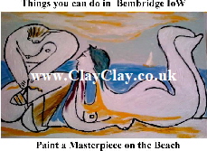 'Paint a Masterpiece' 'Things you can't and can do in Bembridge IW' Postcard based on original painting by BB Bango