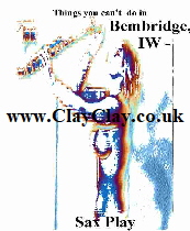 'Sax Play' 'Things you can't and can do in Bembridge IW' Postcard based on original painting by BB Bango