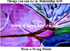 'Wear a String Bikini' 'Things you can't and can do in Bembridge IW' Postcard based on original painting by BB Bango