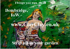 'Strip off in your Garden' 'Things you can't and can do in Bembridge IW' Postcard based on original painting by BB Bango
