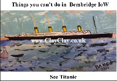 'Titanic' 'Things you can't and can do in Bembridge IW' Postcard based on original painting by BB Bango