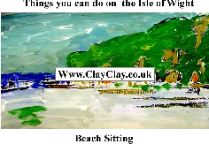 'Beach sitting' 'Things you can't and can do in  IW' Postcard based on original painting by BB Bango