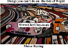 'Motor Racing 3' 'Things you can't and can do in  IW' Postcard based on original painting by BB Bango