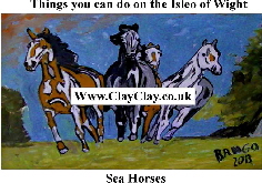 'Sea Horses' 'Things you can't and can do in  IW' Postcard based on original painting by BB Bango