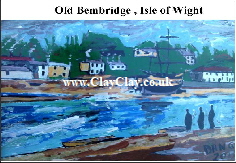'Old Bembridge 1, Isle of Wight circa 1860. Postcard based on original BB Bango painting