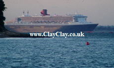 'Queen Mary 2 off St Helens'. Postcard based on original Bango Photograph. 