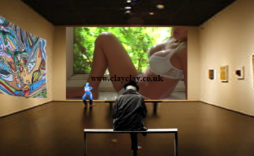 'Man on bench in Art Gallery 2 PhotoStudy by  BB Bango. One of a selection of A4 sized Digital Photos .  Also postcards available. This Study was made in December 2013 .
