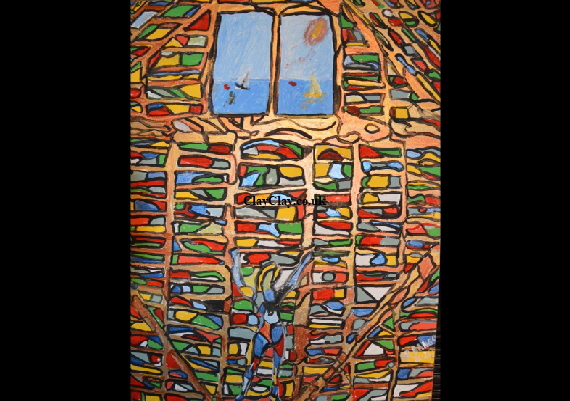 'Dutch Barn Figure' Acrylic on canvas 30 by 40cm by BB Bango   �125