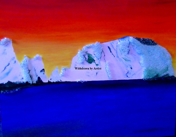'Cliffs' by Donna Jones Original acylic and broken glass on canvas 100*80cm £400. 