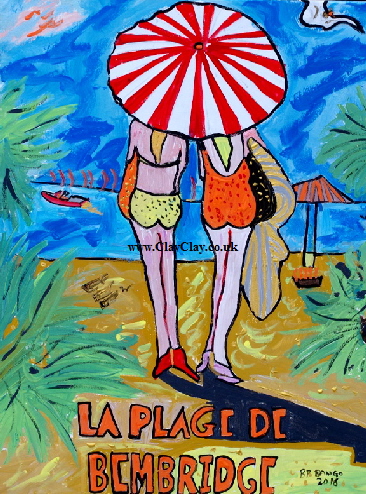 'La Plage de Bembridge' 20 by  30 inches by BB Bango. March 20th 2016 Acrylic on canvas.  £100