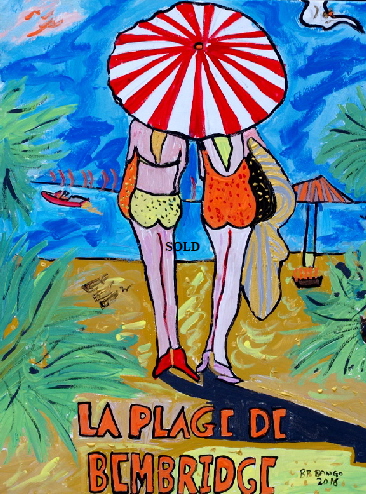 'La Plage de Bembridge' 20 by  30 inches by BB Bango. March 20th 2016 Acrylic on canvas.  £100