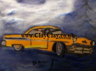 'Dream Car 2' by BB Bango to use in new Saucy Postcards acrylic A4 size on paper £40. On display Bembridge Shop
