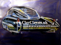 'Dream Car 4' by BB Bango to use in new Saucy Postcards acrylic A4 size on paper £40. On display Bembridge Shop