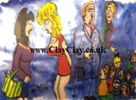 'Saucy Figures 8' by BB Bango to use in new Saucy Postcards acrylic A4 size on paper £40. On display Bembridge Shop