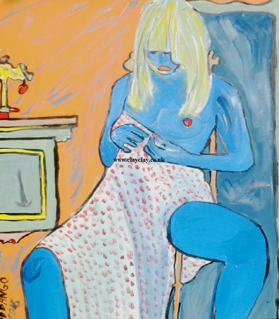 ‘Blue Blonde 3' by BB Bango. Acrylic on canvas.20" by 30". Also postcards available. This picture painted 10th August 2016 . £140