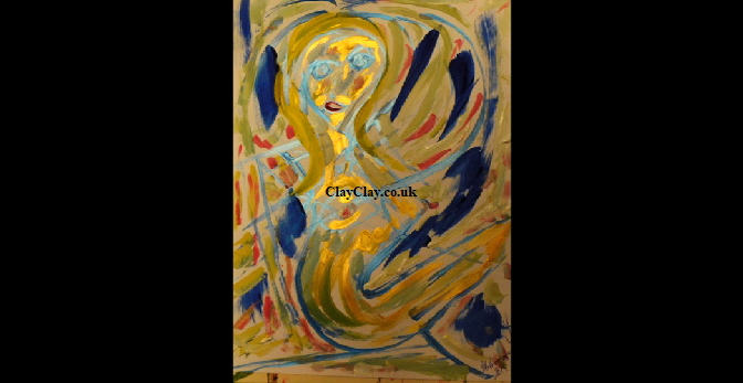 'Swirlynude' Acrylic on paper A3 size by BB Bango   �45