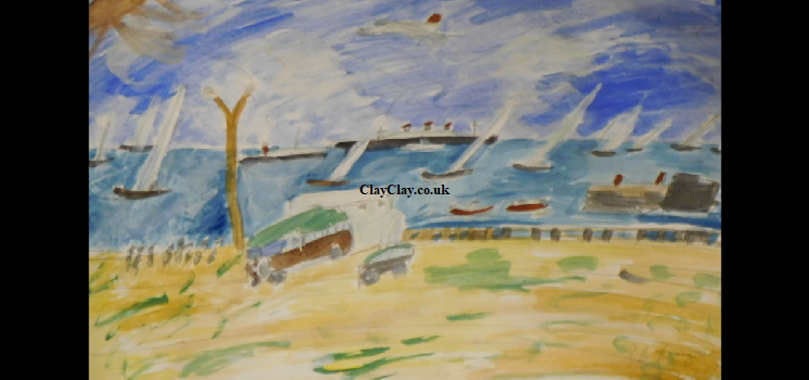 'Summer Cowes' Acrylic on paper A3 size by BB Bango   �45