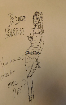 'Bardot' by BB Bango pen on paper A3 size £20