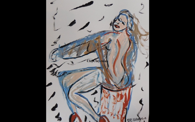 'Stripper Chair' Acrylic on paper A3 size by BB Bango   �45