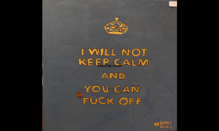 'Keep calm blue' Acrylic on canvas 40 by 30cm size by BB Bango   65