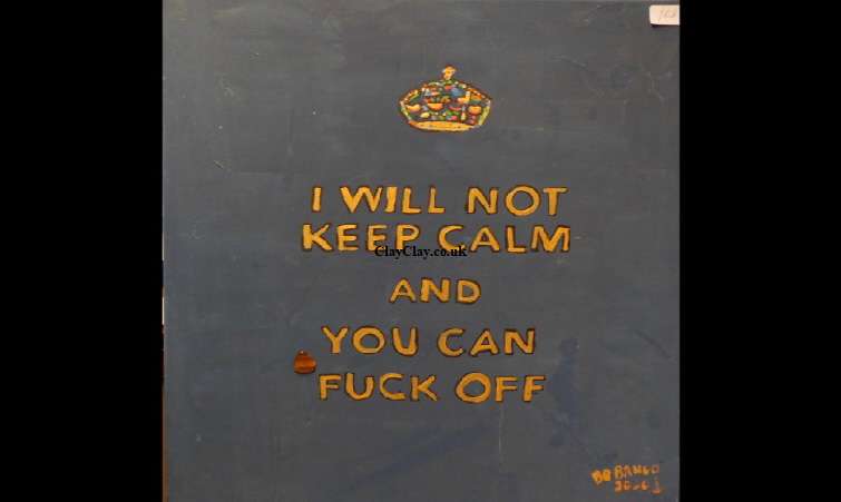 'Keep calm blue' Acrylic on canvas 40 by 30cm size by BB Bango   �65