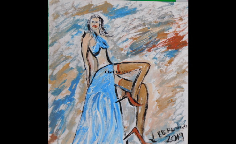 'Long dress' Acrylic on paper A3 size by BB Bango   �45
