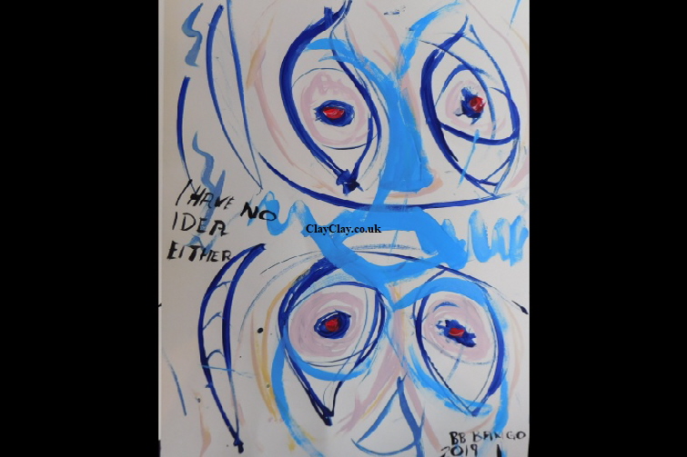 'No Idea' Acrylic on paper A3 size by BB Bango   �45