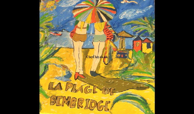 'Plage de Bembridge' Acrylic on canvas 40 by 30cm size by BB Bango   �65