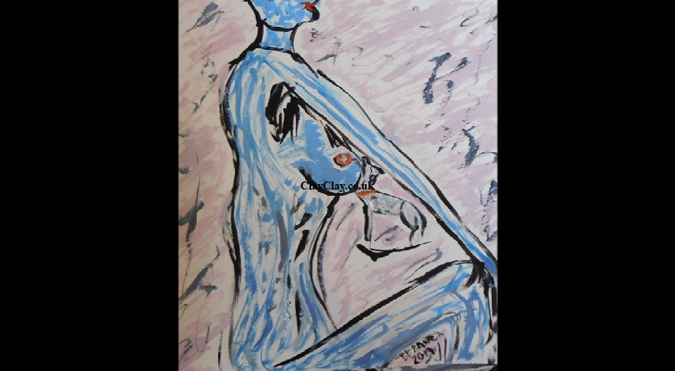 'Repose' Acrylic on paper A3 size by BB Bango   �45