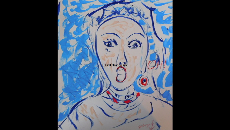 'Shock' Acrylic on paper A3 size by BB Bango   �45
