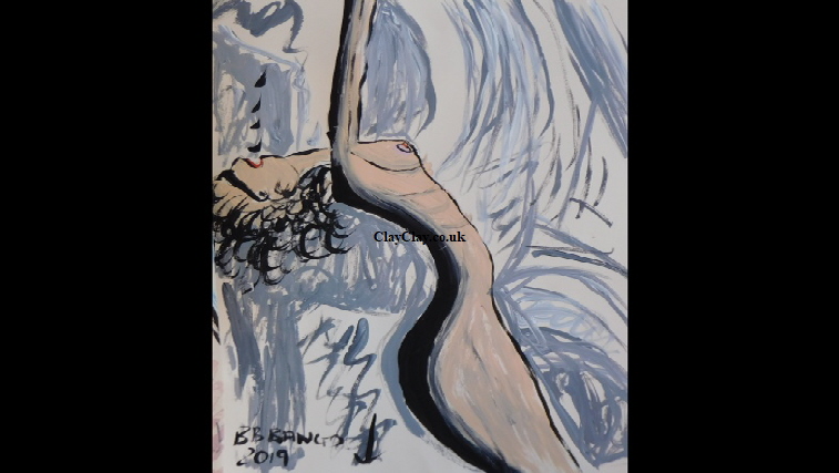 'Stretch' Acrylic on paper A3 size by BB Bango   �45