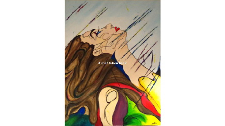 'Yazzi' by surreal artist Yasmin. Acrylic on canvas 100 by 80cm �200. 