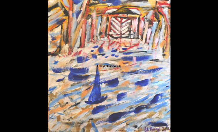 'Under pier sandown 2' Acrylic on foam board 60 by 50cm size by BB Bango   �75