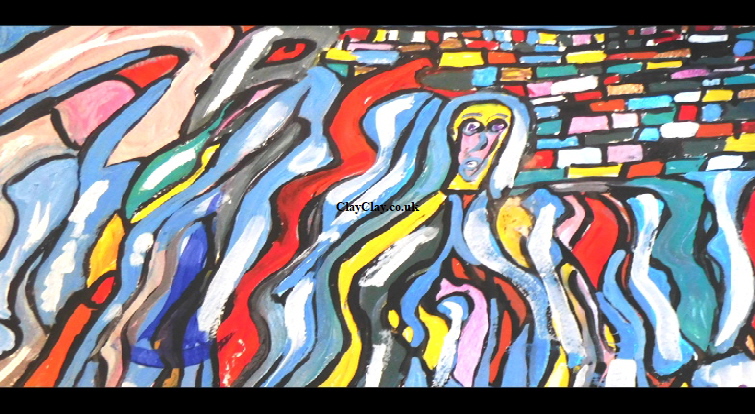 'Wobbly' Acrylic on paper A3 size by BB Bango   �45