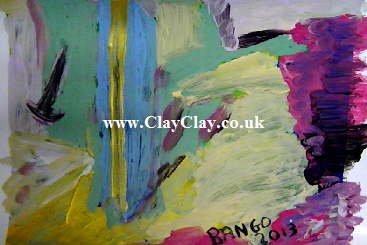 'Abstract Storm' by BB Bango. One of a selection of A4 sized acrylic on paper and framed original photo based paintings �40. On display Bembridge shop. Also postcards available. This picture was painted July 2013.